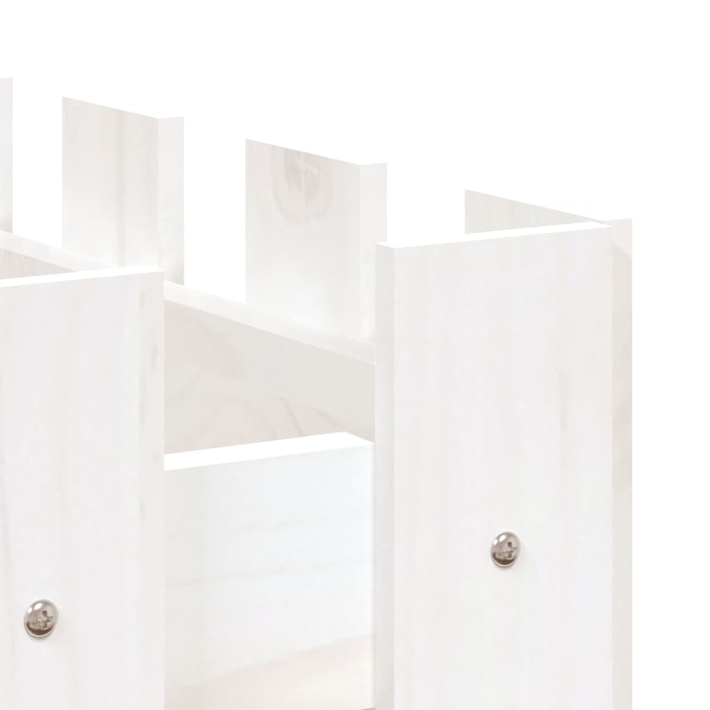 vidaXL Garden Raised Bed with Fence Design White 150x50x50 cm Solid Wood Pine