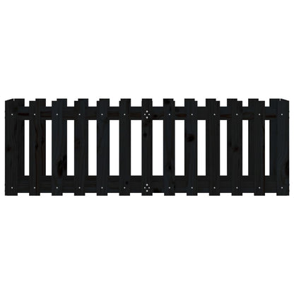 vidaXL Garden Raised Bed with Fence Design Black 150x50x50 cm Solid Wood Pine