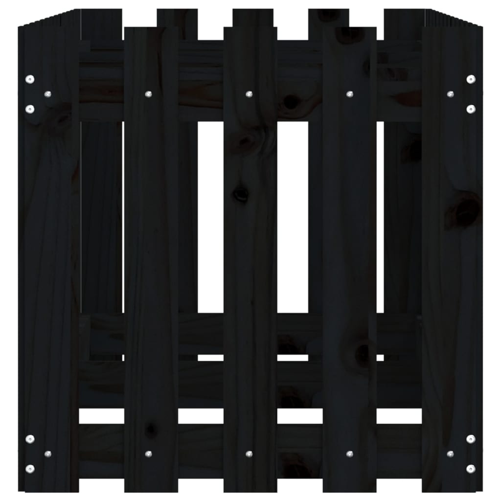vidaXL Garden Raised Bed with Fence Design Black 150x50x50 cm Solid Wood Pine