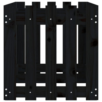 vidaXL Garden Raised Bed with Fence Design Black 150x50x50 cm Solid Wood Pine
