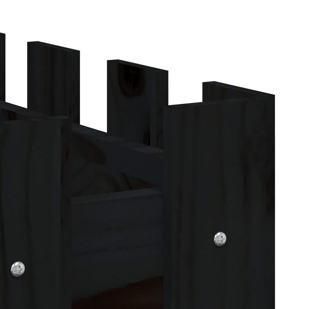 vidaXL Garden Raised Bed with Fence Design Black 150x50x50 cm Solid Wood Pine