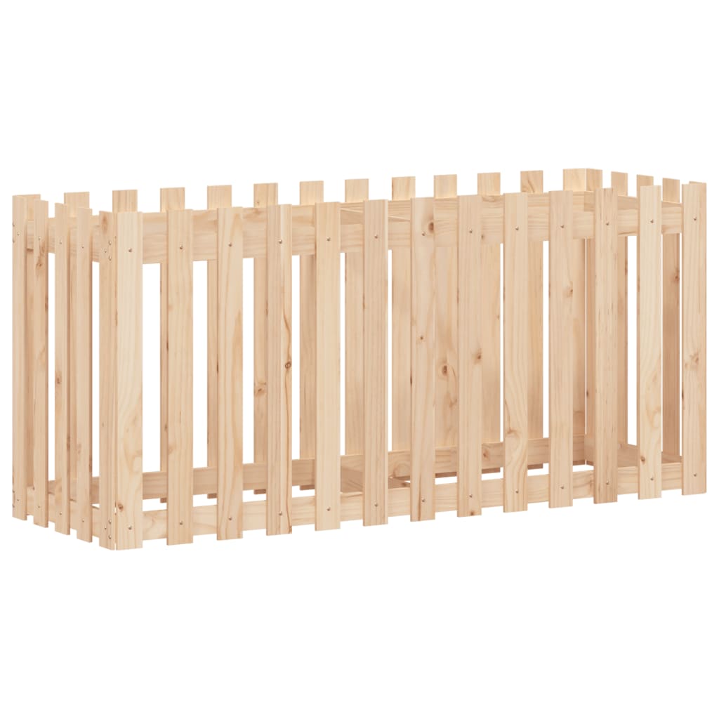 vidaXL Garden Raised Bed with Fence Design 150x50x70 cm Solid Wood Pine
