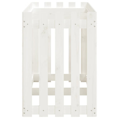 vidaXL Garden Raised Bed with Fence Design White 150x50x70 cm Solid Wood Pine