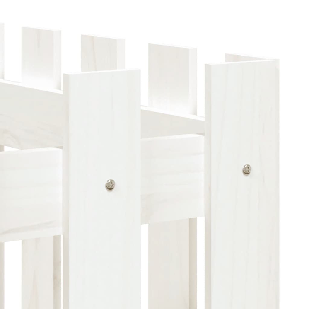 vidaXL Garden Raised Bed with Fence Design White 150x50x70 cm Solid Wood Pine