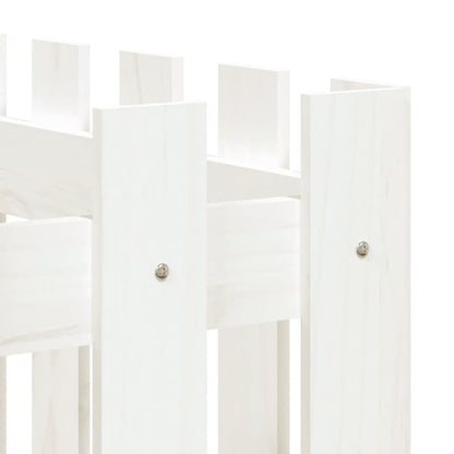 vidaXL Garden Raised Bed with Fence Design White 150x50x70 cm Solid Wood Pine
