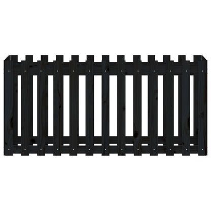 vidaXL Garden Raised Bed with Fence Design Black 150x50x70 cm Solid Wood Pine
