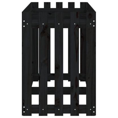 vidaXL Garden Raised Bed with Fence Design Black 150x50x70 cm Solid Wood Pine