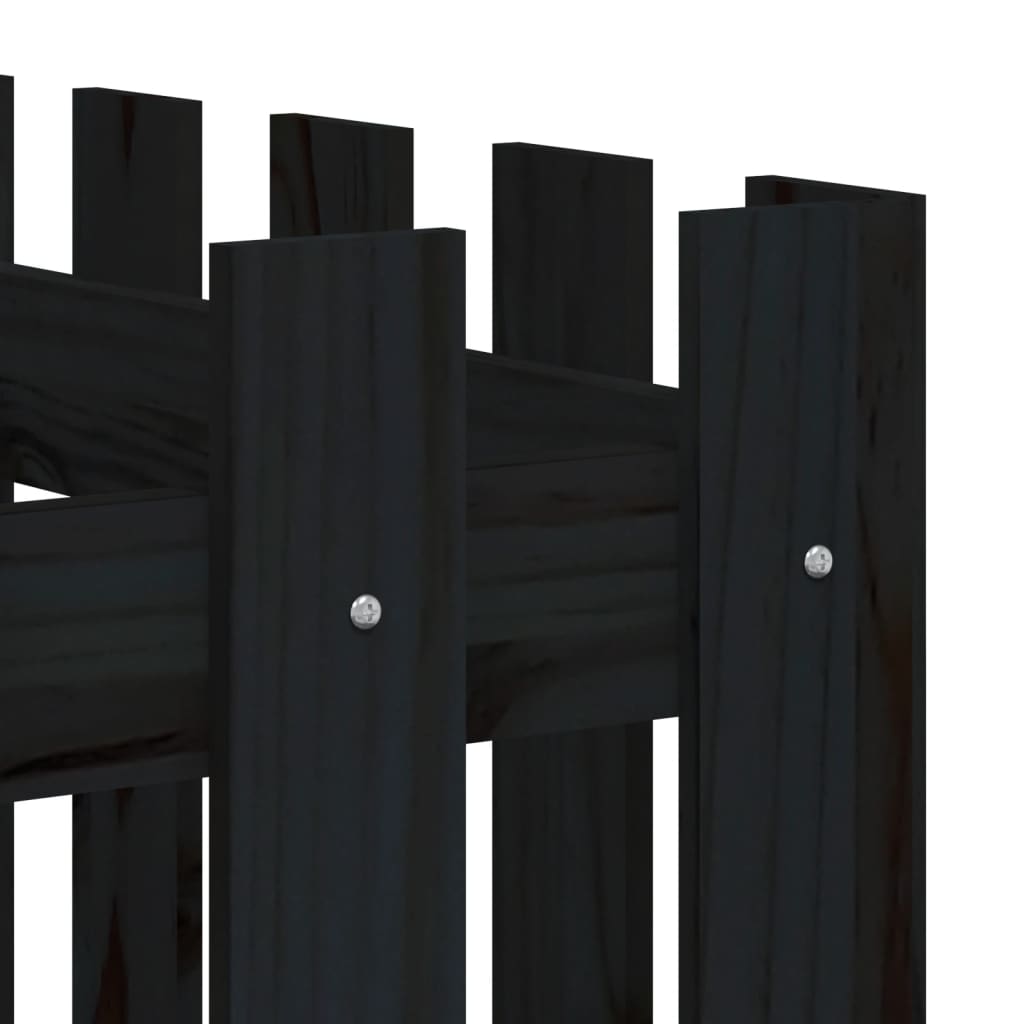 vidaXL Garden Raised Bed with Fence Design Black 150x50x70 cm Solid Wood Pine