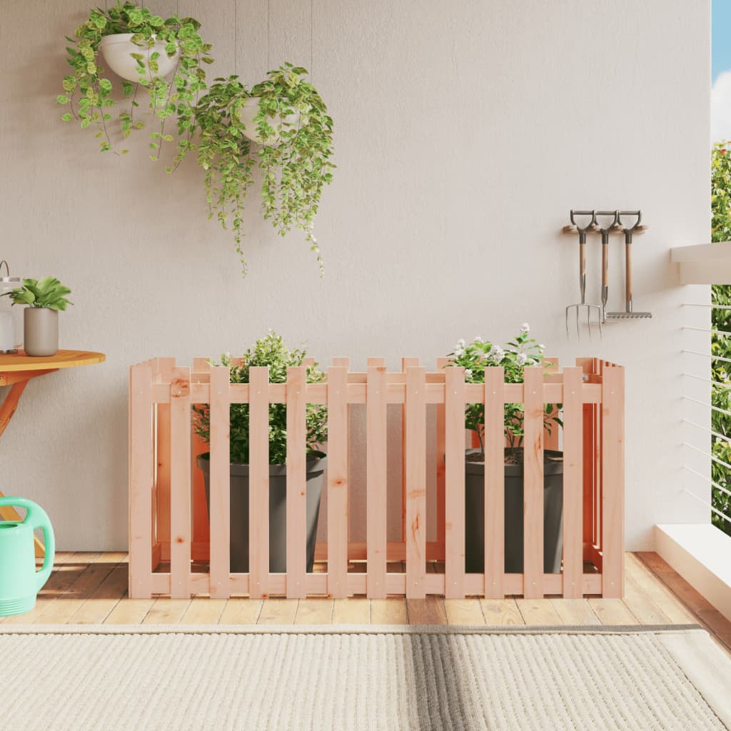 vidaXL Garden Raised Bed with Fence Design 150x50x70 cm Solid Wood Douglas