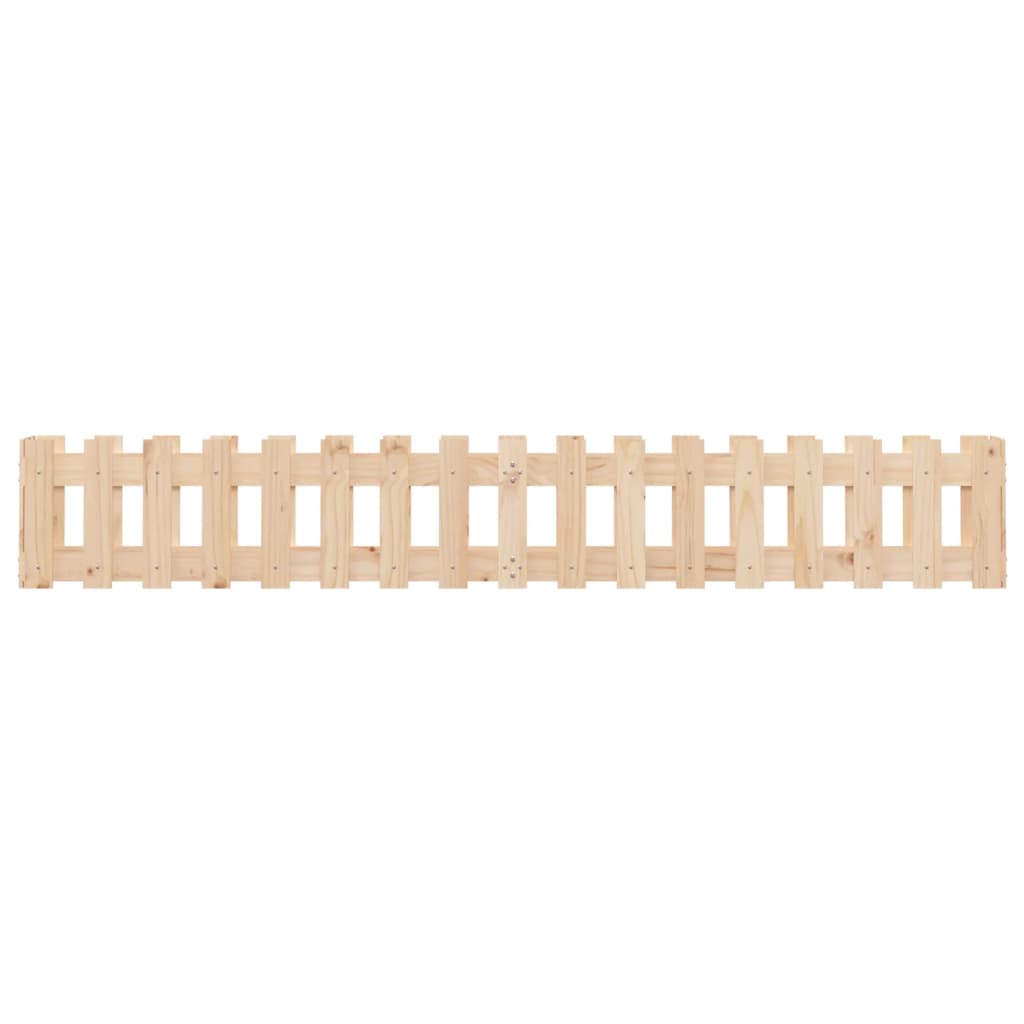 vidaXL Garden Raised Bed with Fence Design 200x30x30 cm Solid Wood Pine