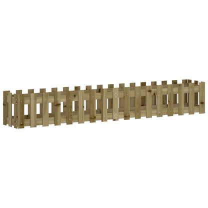 vidaXL Garden Raised Bed with Fence Design 200x30x30 cm Impregnated Wood Pine