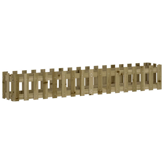 vidaXL Garden Raised Bed with Fence Design 200x30x30 cm Impregnated Wood Pine