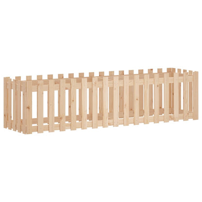 vidaXL Garden Raised Bed with Fence Design 200x50x50 cm Solid Wood Pine