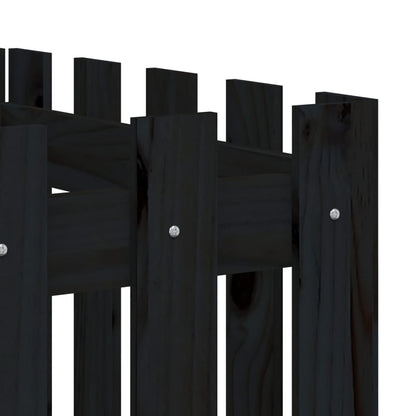 vidaXL Garden Raised Bed with Fence Design Black 200x50x50 cm Solid Wood Pine