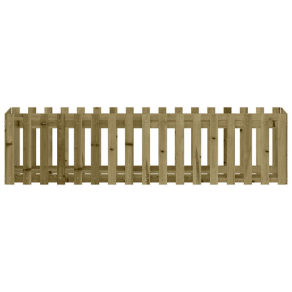 vidaXL Garden Raised Bed with Fence Design 200x50x50 cm Impregnated Wood Pine