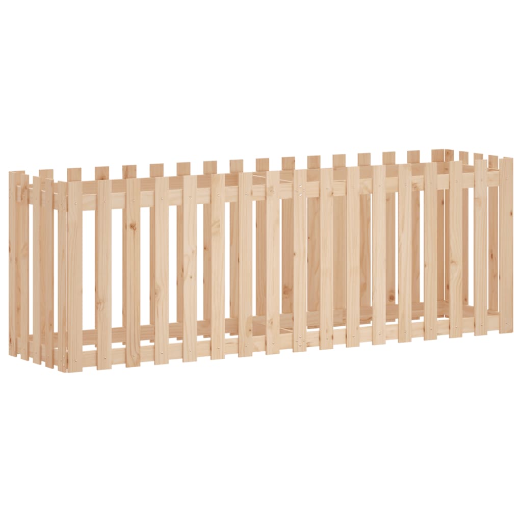vidaXL Garden Raised Bed with Fence Design 200x50x70 cm Solid Wood Pine