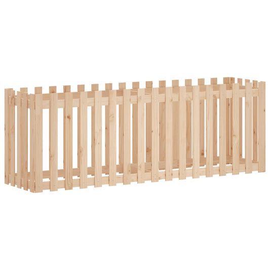 vidaXL Garden Raised Bed with Fence Design 200x50x70 cm Solid Wood Pine