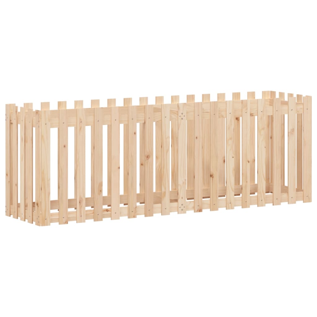 vidaXL Garden Raised Bed with Fence Design 200x50x70 cm Solid Wood Pine