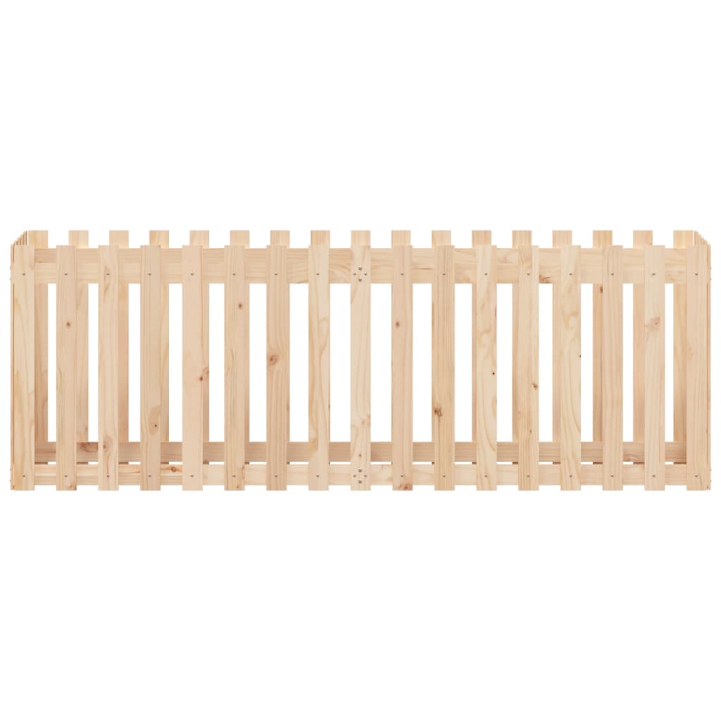 vidaXL Garden Raised Bed with Fence Design 200x50x70 cm Solid Wood Pine