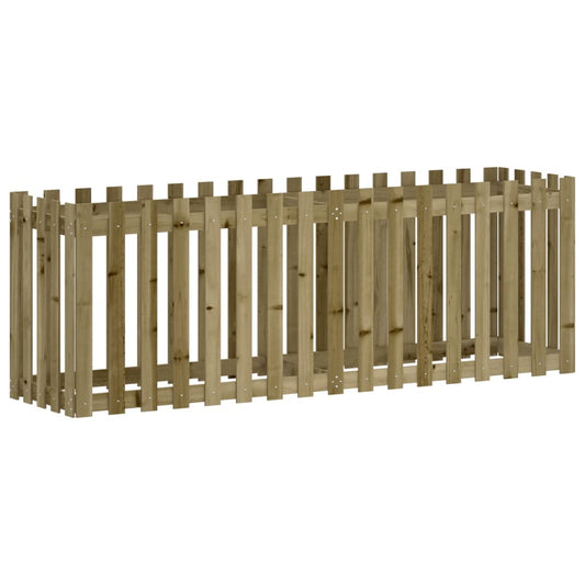 vidaXL Garden Raised Bed with Fence Design 200x50x70 cm Impregnated Wood Pine
