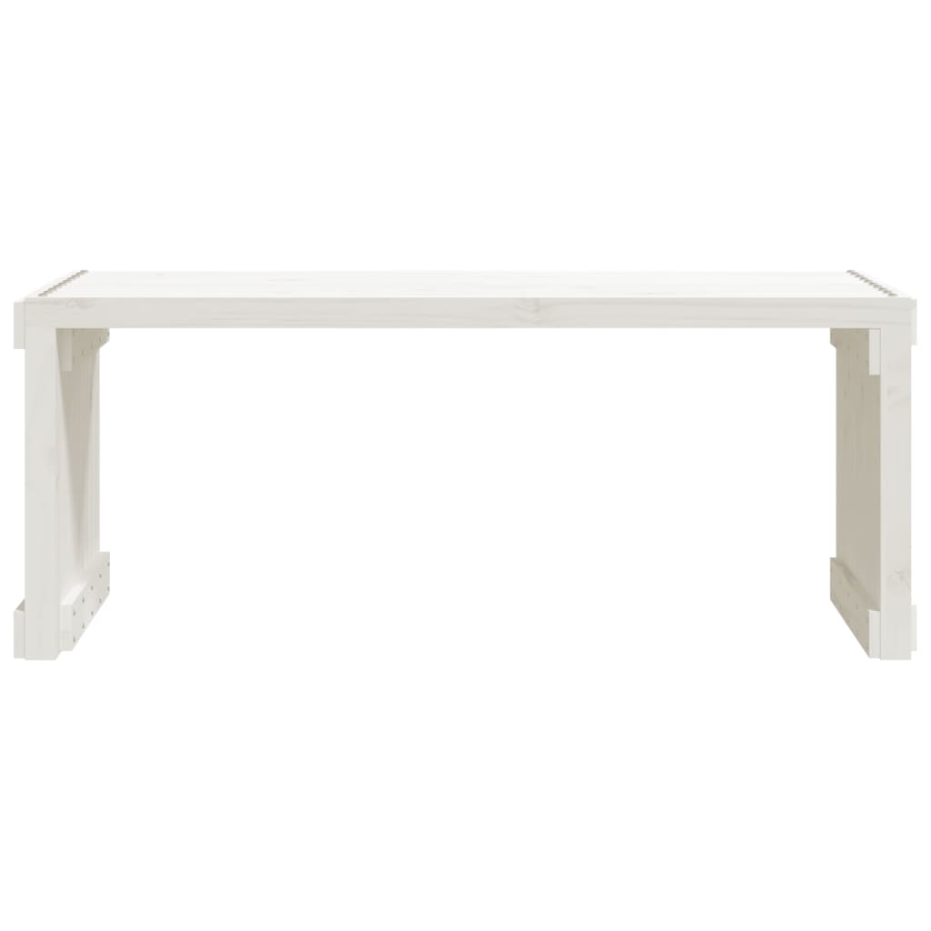vidaXL Garden Bench | White | Solid pine wood | Large | Extendable