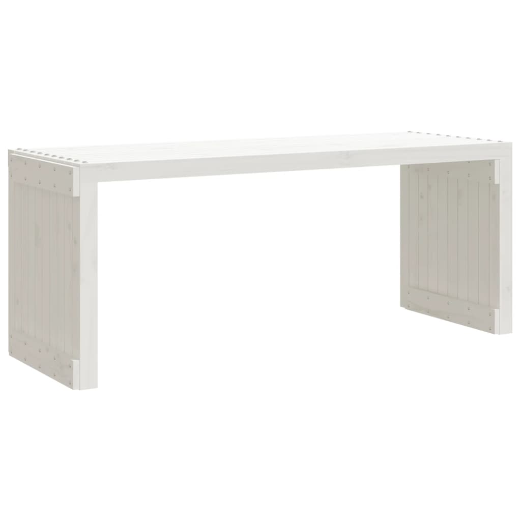 vidaXL Garden Bench | White | Solid pine wood | Large | Extendable