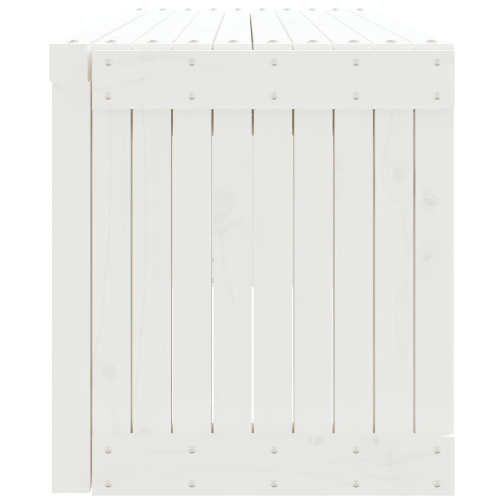 vidaXL Garden Bench | White | Solid pine wood | Large | Extendable