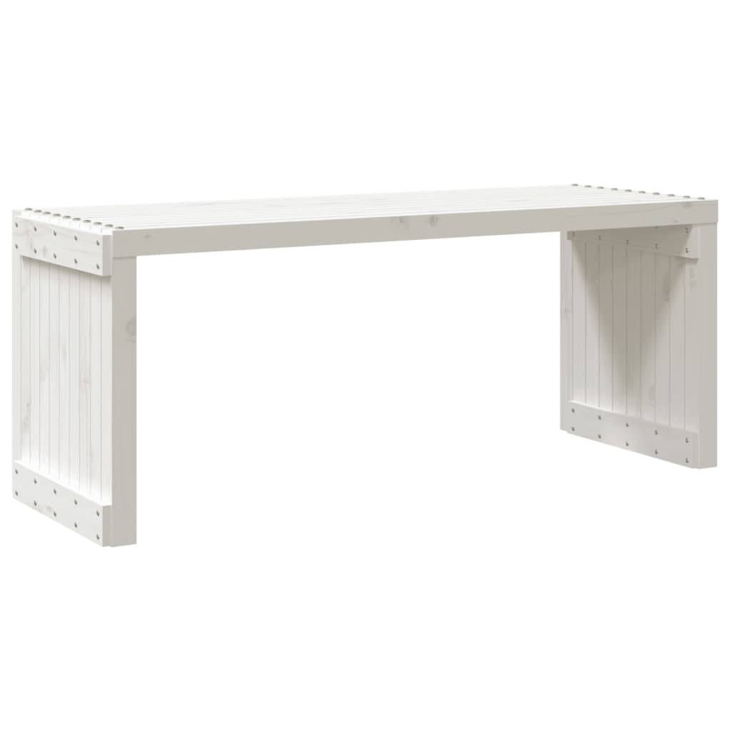 vidaXL Garden Bench | White | Solid pine wood | Large | Extendable