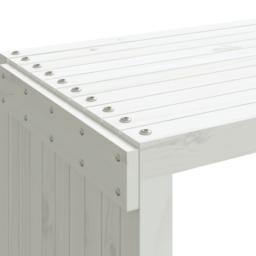 vidaXL Garden Bench | White | Solid pine wood | Large | Extendable