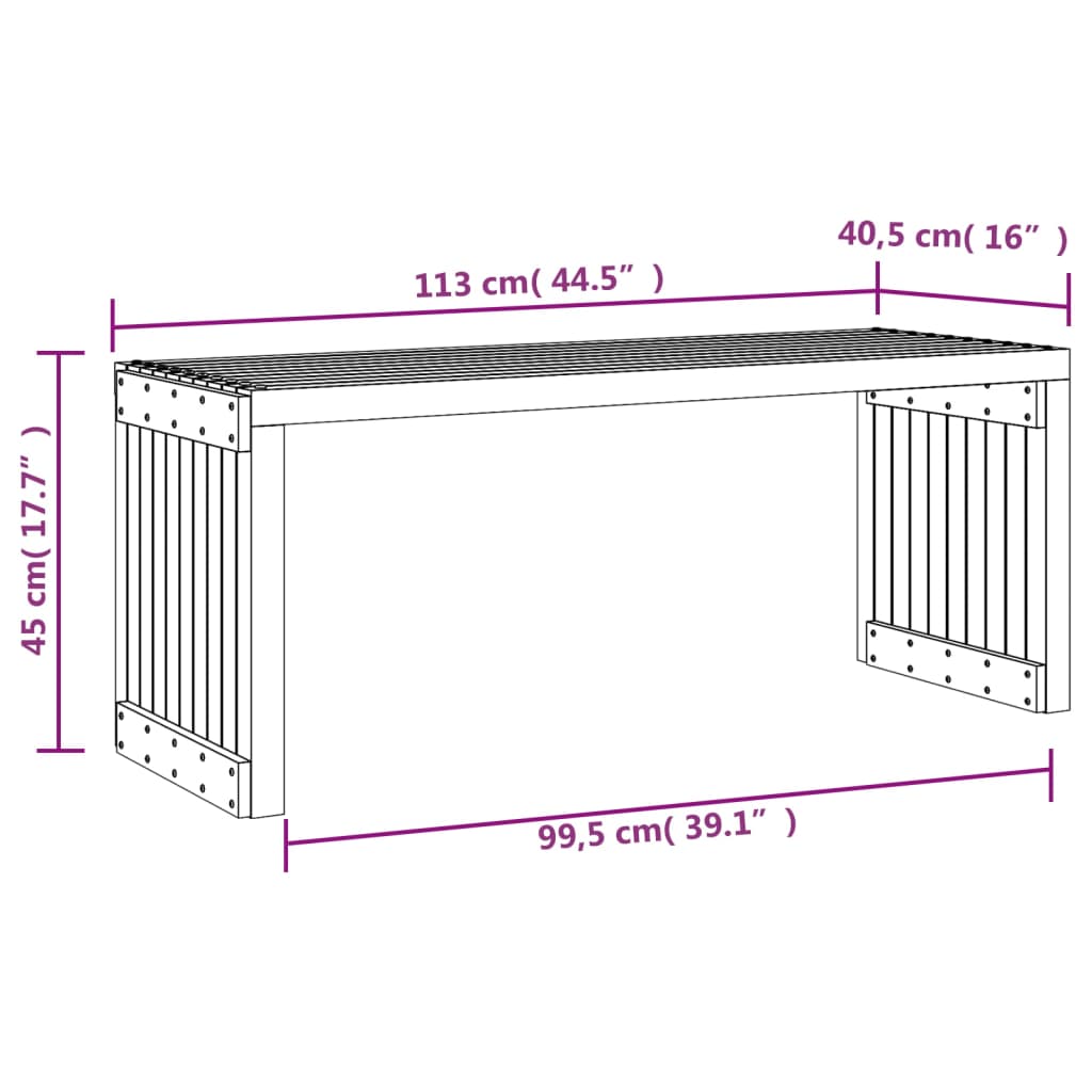 vidaXL Garden Bench | White | Solid pine wood | Large | Extendable