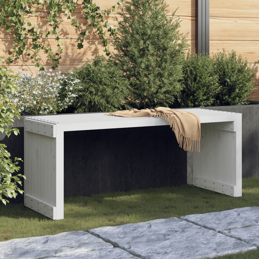 vidaXL Garden Bench | White | Solid pine wood | Large | Extendable