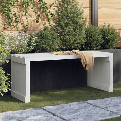 vidaXL Garden Bench | White | Solid pine wood | Large | Extendable