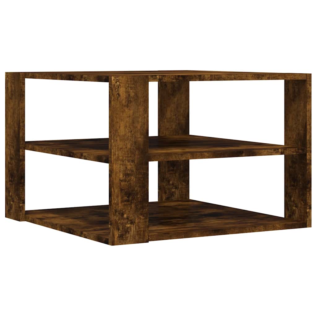 vidaXL Coffee Table Smoked Oak 58x58x40 cm Engineered Wood