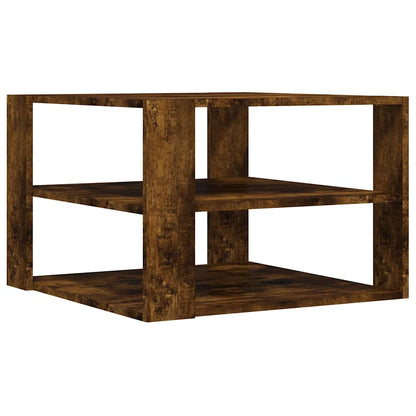 vidaXL Coffee Table Smoked Oak 58x58x40 cm Engineered Wood