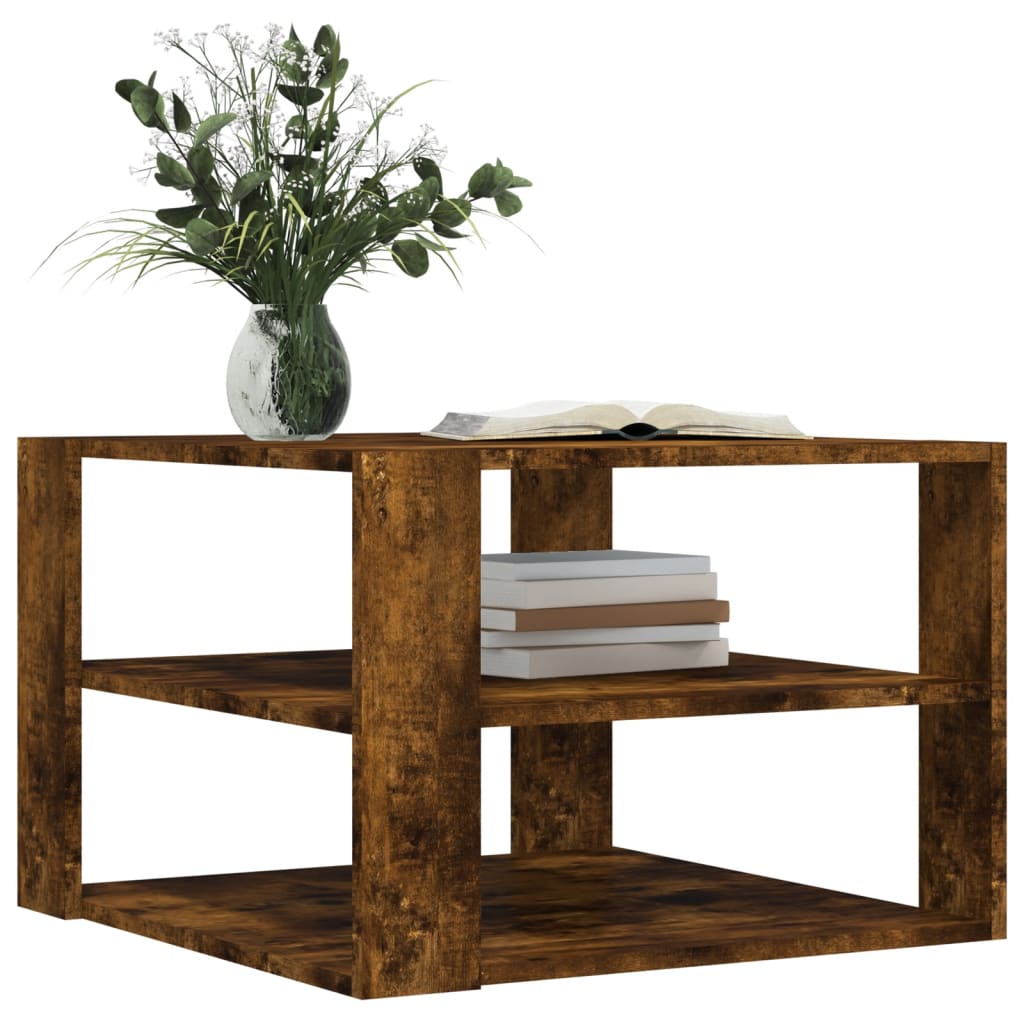 vidaXL Coffee Table Smoked Oak 58x58x40 cm Engineered Wood