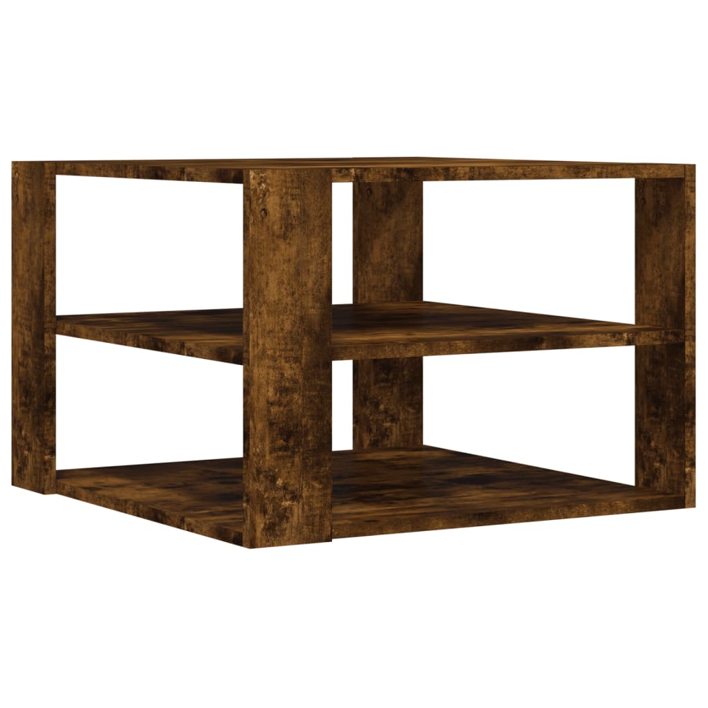 vidaXL Coffee Table Smoked Oak 58x58x40 cm Engineered Wood