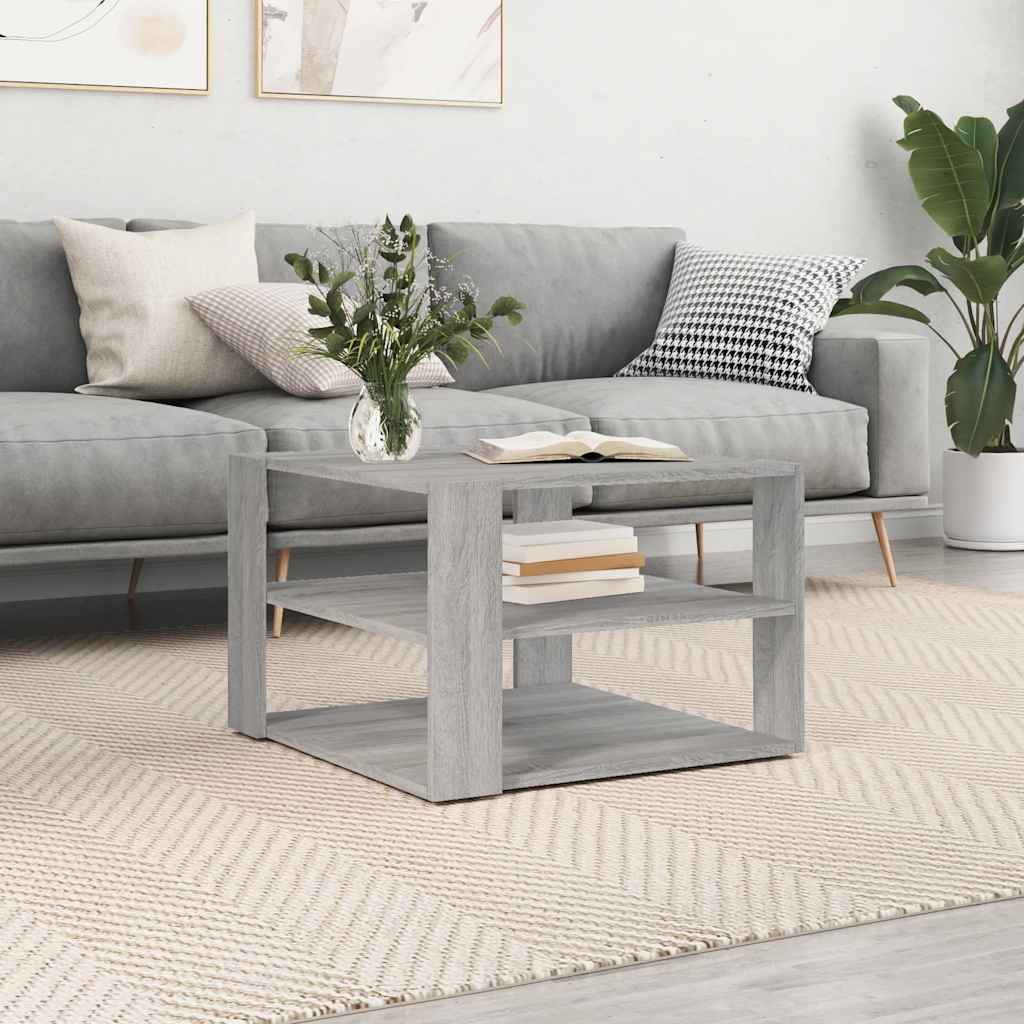 vidaXL Coffee Table Grey Sonoma 58x58x40 cm Engineered Wood