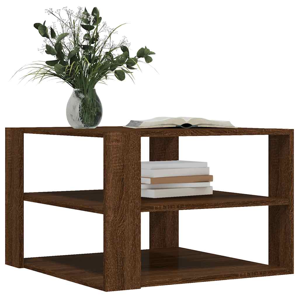 vidaXL Coffee Table Brown Oak 58x58x40 cm Engineered Wood