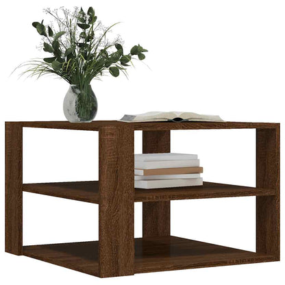 vidaXL Coffee Table Brown Oak 58x58x40 cm Engineered Wood