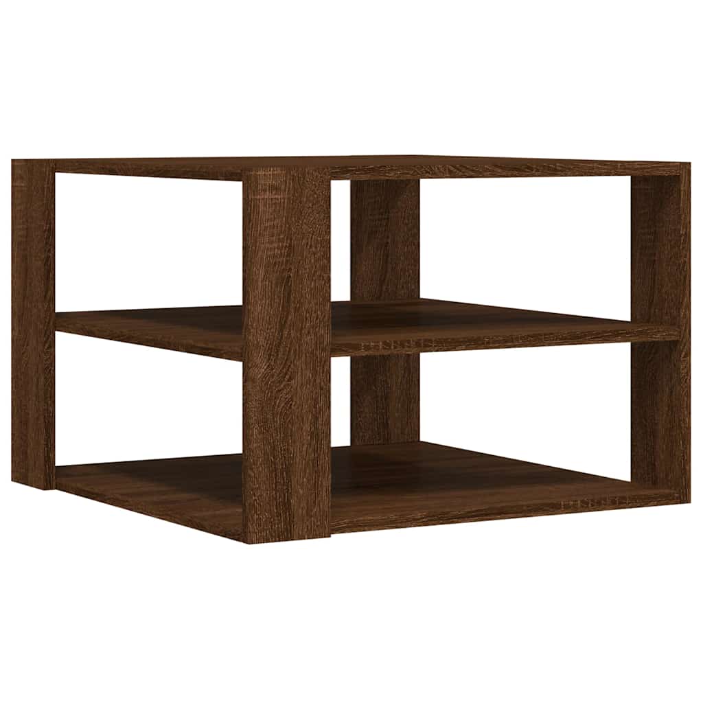 vidaXL Coffee Table Brown Oak 58x58x40 cm Engineered Wood