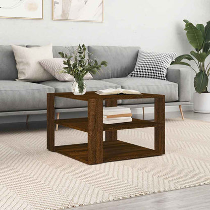 vidaXL Coffee Table Brown Oak 58x58x40 cm Engineered Wood