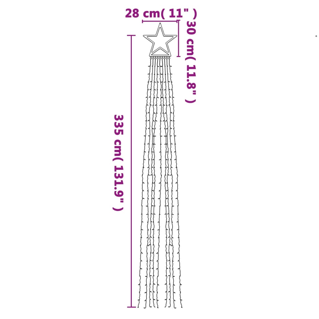 vidaXL Christmas Tree light 320 LEDs Blue 375 cm