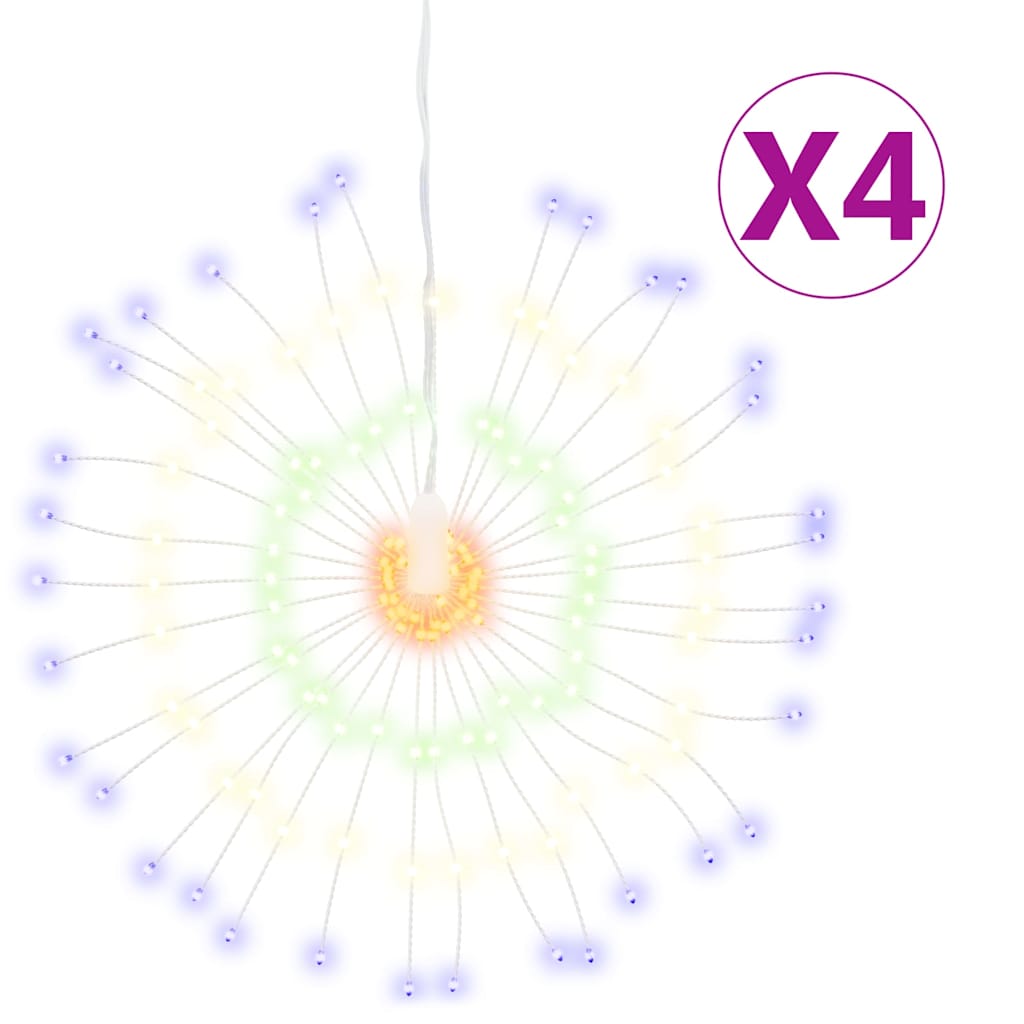 vidaXL Christmas Starburst Lights 140 LEDs 4 pcs Multicolour 17 cm