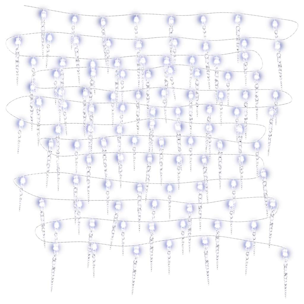 vidaXL Christmas Icicle Light 200 LEDs Cold White 20 m Acrylic PVC