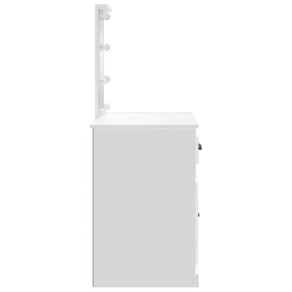 vidaXL Dressing Table with LED Lights White 90x42x132.5 cm