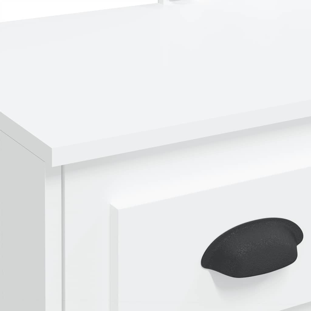 vidaXL Dressing Table with LED Lights White 90x42x132.5 cm