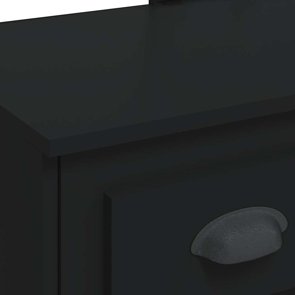 vidaXL Dressing Table with LED Lights Black 90x42x132.5 cm