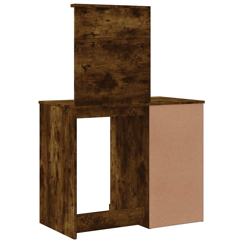 vidaXL Dressing Table with LED Lights Smoked Oak 90x42x132,5 cm