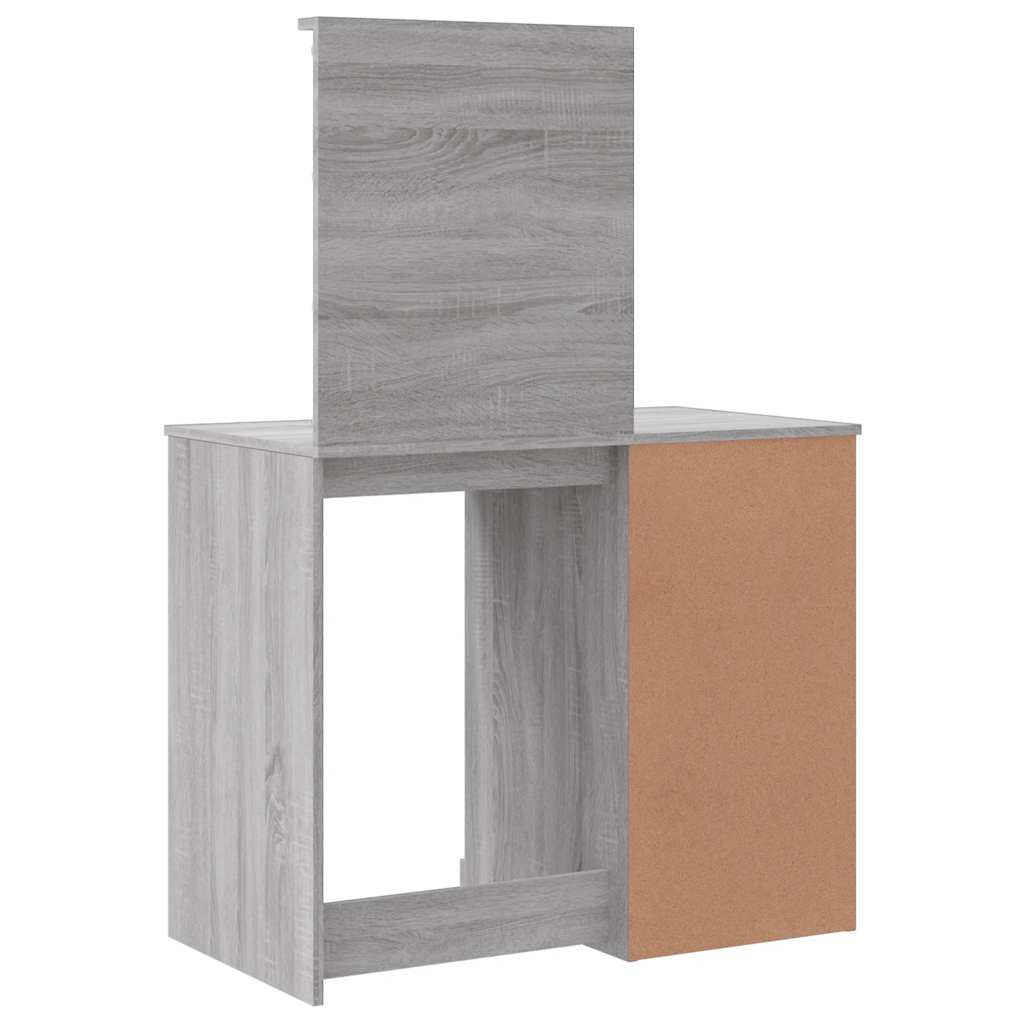 vidaXL Dressing Table with LED Lights Grey Sonoma 90x42x132,5 cm
