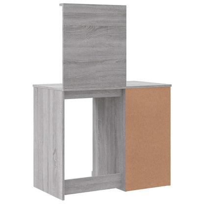 vidaXL Dressing Table with LED Lights Grey Sonoma 90x42x132,5 cm
